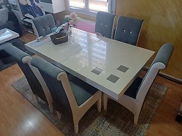 Trpezarijski set – sto sa 6 stolica - Moderan pravougaoni sto u