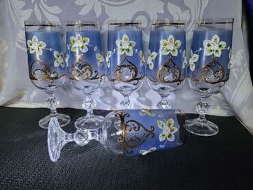 swarovski kristal cena: Case za vino,Bohemija kristal rucno oslikane iz 60,70ih.god. Case — 6