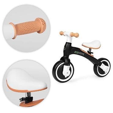 Dečiji bicikli: Ecotoys balans bicikl sa pedalama i pomoćnim točkovima 3u1 – black — 3
