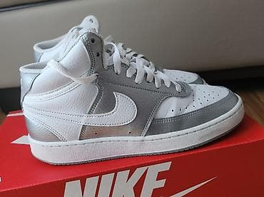 converse patike run star motion: Nike kožne patike – visok model, bele sa srebrnim panelima, br gaziste — 3