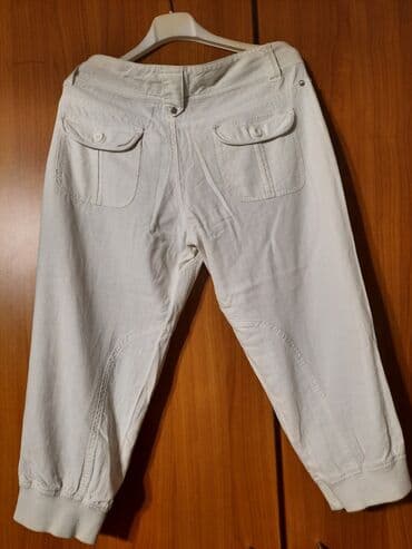 cameleon pantalone: L, Lan, bоја - Bela, Jednobojni — 2