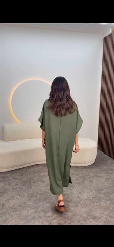 lepršava svečana haljina: 3XL (EU 46), bоја - Zelena, Oversize, Kratkih rukava — 2