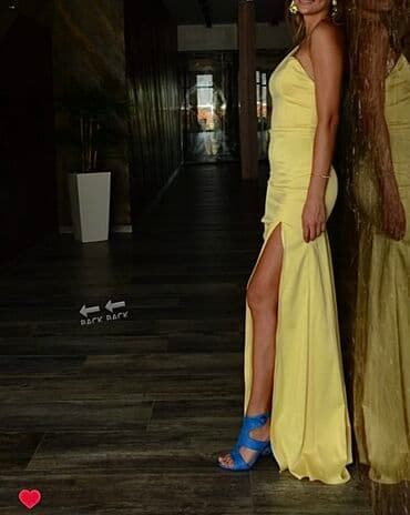 haljine sa perjem beograd: M, bоја - Žuta, Večernji, maturski, Na bretele — 2