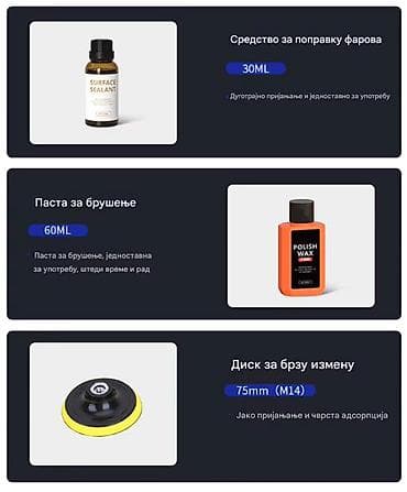 guma m gume: Nov komplet za poliranje farova. Komplet sadrži: 1) disk za šmirglanje — 7