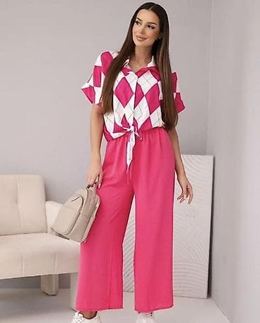 siroke pantalone: 🔥Ženski komplet – košulja kratkih rukava i široke pantalone
✅2999 din — 1
