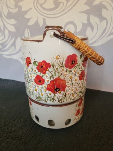 gde kupiti cajnik za turski caj: Cajnik nov sa gorionikom kameni porcelan iz 70,80ih god. Cajnik sa — 4