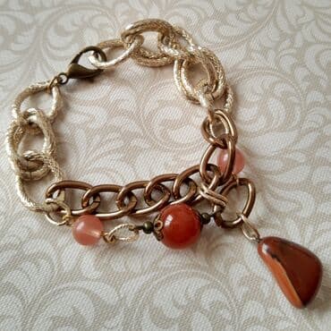 narukvica sa školjkama: Nova narukvica sa karneolom i cherry ahatom Aluminijumski lanac, ne — 1