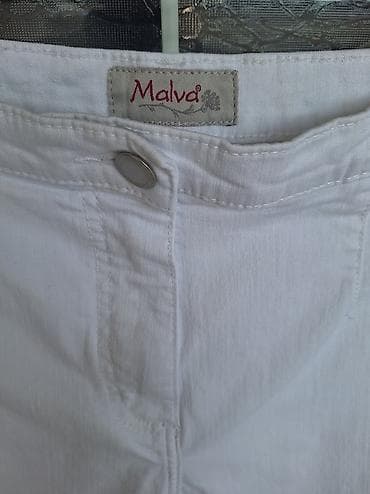 maslinaste pantalone: Bele pantalone – Malva, veličina XL - Model: klasičan kroj sa pet — 4