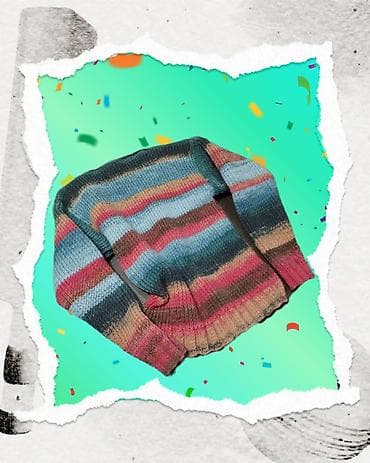 Džemper novi ručno pleteni vel L/XL. Obim grudi 88 cm, dužina 58 cm