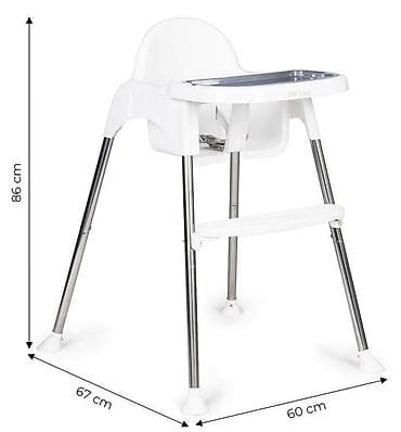 Hranilice: EcoToys Hranilica za decu 2u1 sa postoljem i pojasima – WHITE Šifra — 5
