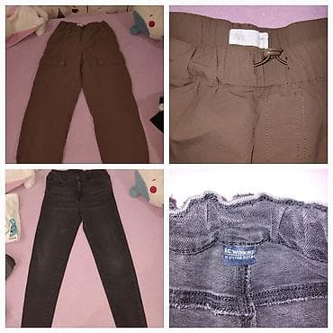 - Pantalone ZARA: braon, lagani rip-stop materijal, elastičan pojas sa