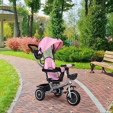 deciji tricikli guralice: ECOTOYS 2u1 tricikl sa rotirajućim sedištem i sklopivom tendom – Pink — 7
