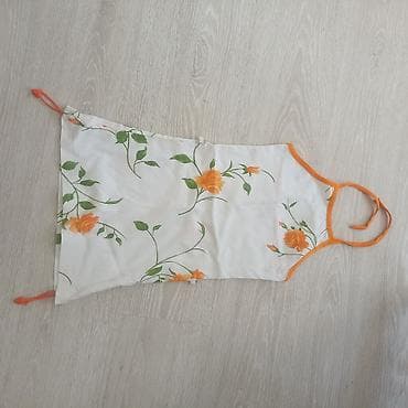 torba za slavski kolac: Kuhinjska kecelja sa floralnim dezenom - Materijal: lagana tkanina — 1