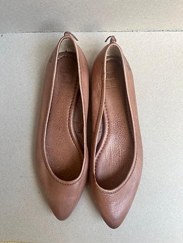 Kožne baletanke – braon/ prljavo roze - Materijal: prirodna koža