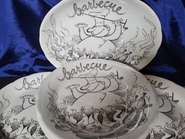 silikonski set za kuhinju: Servis vintaz Ironstone za rostilj i dr. Tanjiri su perfektni (novi) — 2