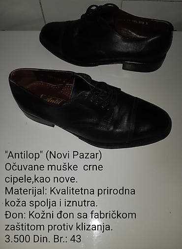 botticelli cipele: Muške elegantne cipele Antilop (Novi Pazar) – crne - Broj: 43 - — 1