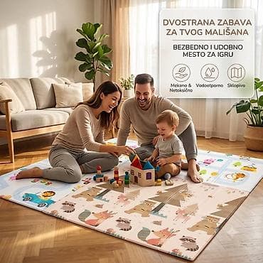 prodajem dete: Dvostrana sklopiva podloga za igru za decu - Materijal: mekani — 5