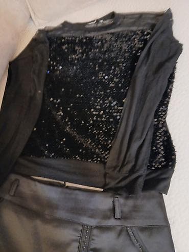 Džemperi, kardigani: Suknja od pravog satena do kolena br 42 i bluzica po zelji — 1