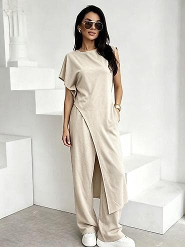 p. s. moda srbija: Ženski komplet – asimetrična tunika + široke pantalone-2999 din 
S M L — 1