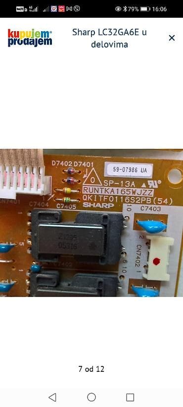 tv: Sharp LC32GA6E – delovi Raspoložive originalne ploče i moduli za TV — 8