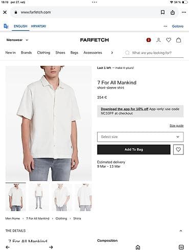 beli blejzer: Original 7 Forr All Mankind duks L 100% extra fine cotton ( mekan kao — 6