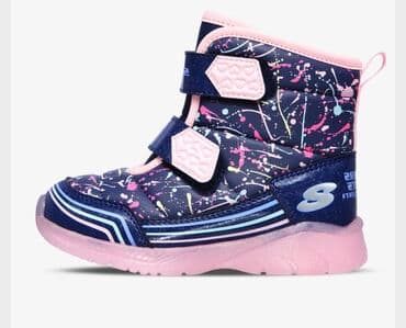 decija busilica na baterije: Dečje zimske čizme Skechers – tamnoplave sa roze detaljima i šarenim — 1