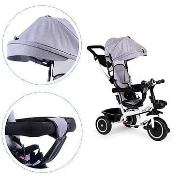 prečka za zgibove: TRICIKL SA ROTIRAJUĆIM SEDIŠTEM 360 ECOTOYS – GRAY Funkcionalan — 4