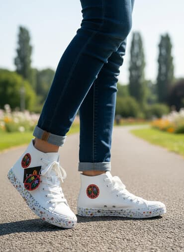 Beli visoki patike – “Peace & Love” Limited Edition - Dizajn