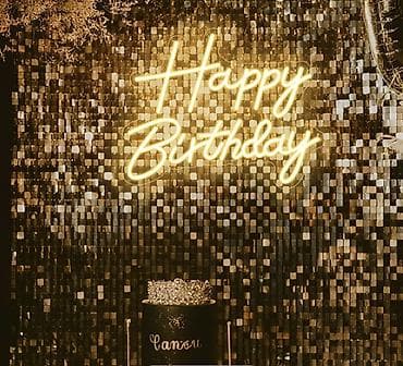 kofer za nakit: LED neonski natpis “Happy Birthday” - Svetleći natpis u modernom — 6