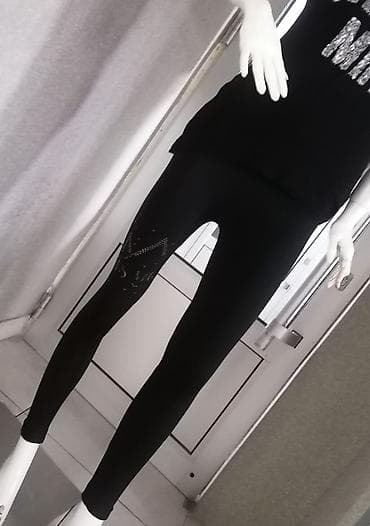 helanke nike pro: Crne ženske helanke sa ukrasnim kamenčićima - Boja: crna - Dizajn — 1