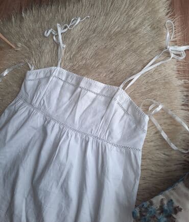tank top h m: S, Cotton, Single-colored, color - White — 2