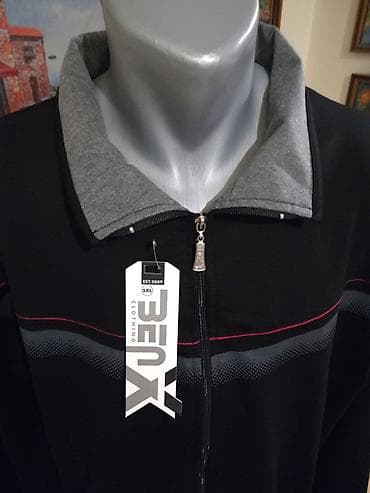 tri hil: Novi muski duks sa kragnom u velikom broju Benx 5XL Crni — 2