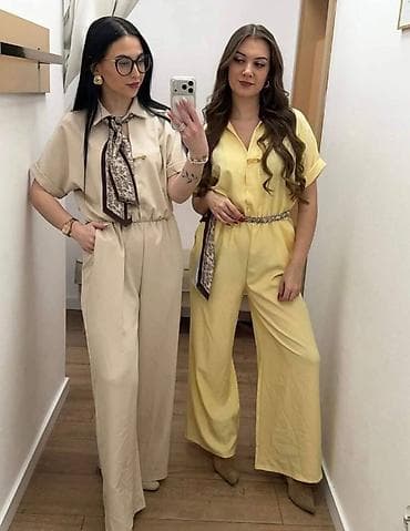 ramax kompleti: Ženski kombinezon sa širokim nogavicama i kratkim rukavima — 1