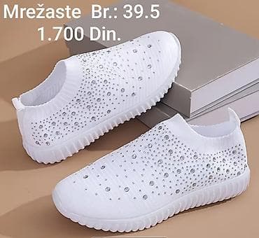 fila patike cena: Mrežaste ženske patike – slip-on model - Boje: bela i crna - Ukras — 1