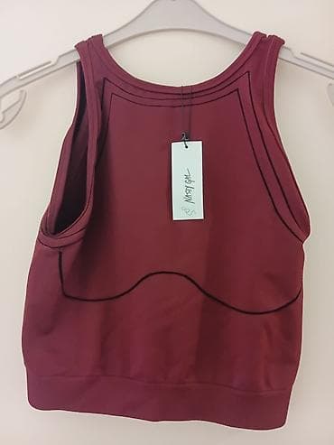 Sportski top bez rukava – bordo - Model: sportski/fitness top sa