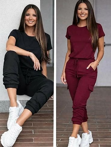 exit duksevi: Damski komplet trenerke – majica + donji deo sa džepovima - Dvod elni — 1