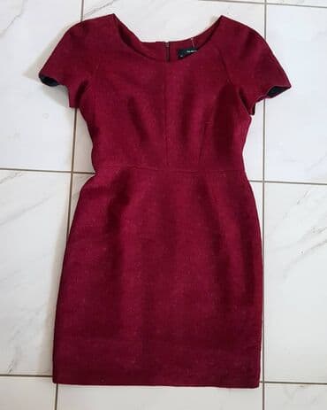 dugacke haljine svecane: M (EU 38), color - Burgundy, Cocktail, Short sleeves — 1