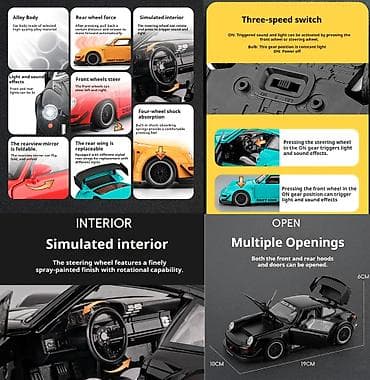 lilo i stic igracke: Nov metalni model automobila Porše 993 urađen u razmeri 1: 22 — 6