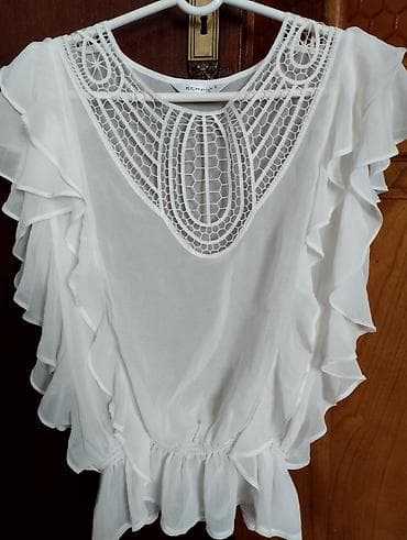 parka na sirine: Ženska bluza SERPİL - Boja: bela - Model: romantična bluza bez rukava — 3