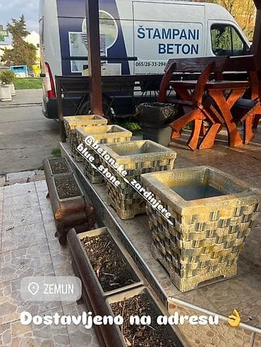 trimer za travu kraftech: Betonske žardinjere – model “Blue Stone” - Materijal: armirani beton — 2
