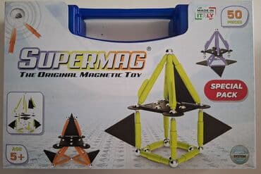 kupujemprodajem igracke: Supermag the original magnetic toy 50 pieces novo u kutiji slaganje — 2