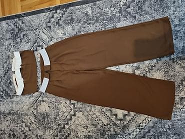 Dvoset – braon pantalone visokog struka i top - Elegantni komplet u na lalafo.rs Dvoset – braon pantalone visokog struka i top - Elegantni komplet u