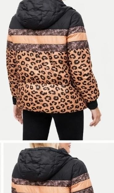 bugati jakne: Ženska zimska jakna sa animal printom (leopard) i ukrasnim prugama. - — 2