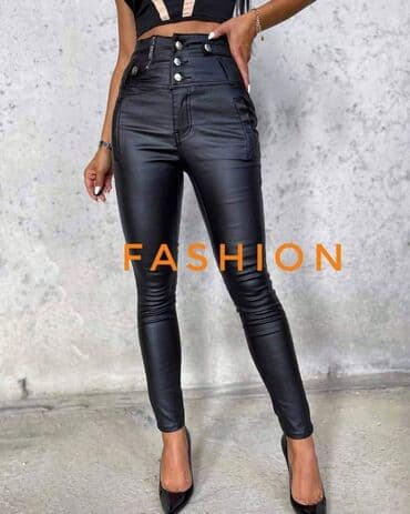 kozne pantalone hm: ️️️ fenomenalan novi model pantalona od eko koze visokog struka - cena — 3