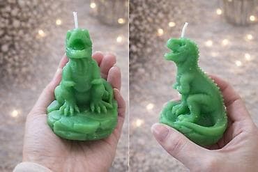 vaza 80 cm: Ukrasna sveća – dinosaurus (T‑Rex) - Ručno livena figurativna sveća u — 4
