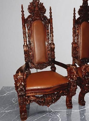 Dečiji nameštaj: Stilski tron,presto,kraljevski,puno drvo.Novo — 2