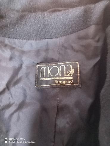 esprit cizme zenske: Dugački crni ženski kaput MONA Beograd - Brend: MONA (etiketa “Mona — 3