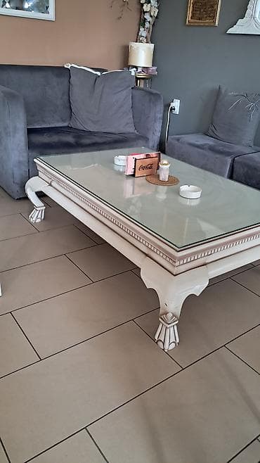 Kids' furniture: Klub sto sa staklenom pločom – klasičan stil - Materijal: masivno — 2