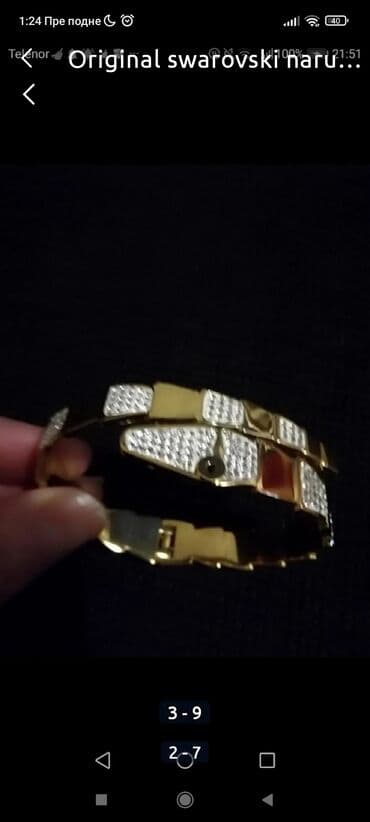Pozlata Original Swarovski kristalima Savršena narukvica NOVO