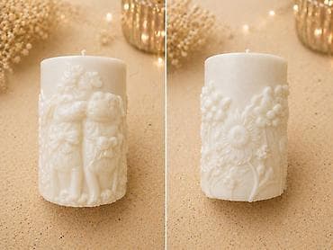 Dekorativna sveća sa reljefnim motivima - Materijal: visokokvalitetni